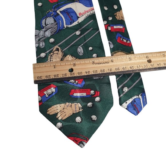Budweiser Golf Anheuser Busch 1999 Mens Necktie Tie Accessory Work Office Gift - Picture 4 of 6